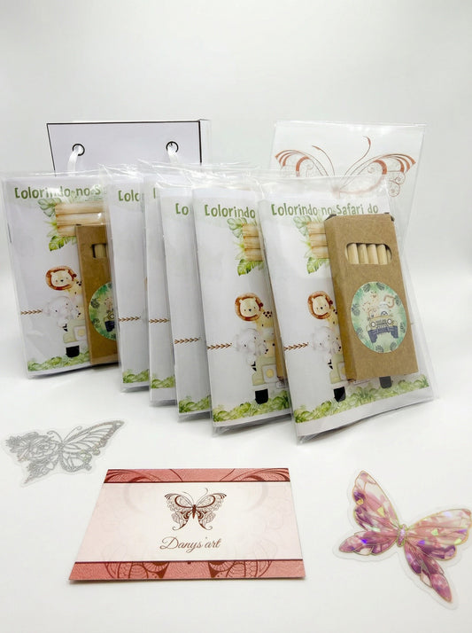 Kit "Colorir com Arte": Livro de Colorir Personalizado + Lápis de Cor