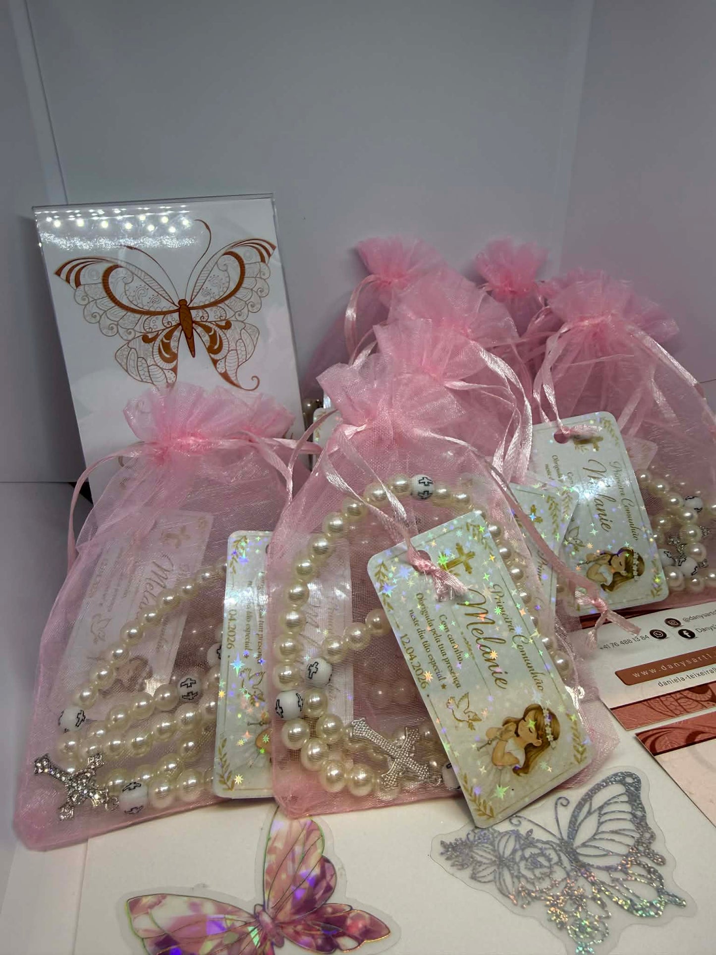 Kit com 5 Terços Personalizados para Lembrancinhas